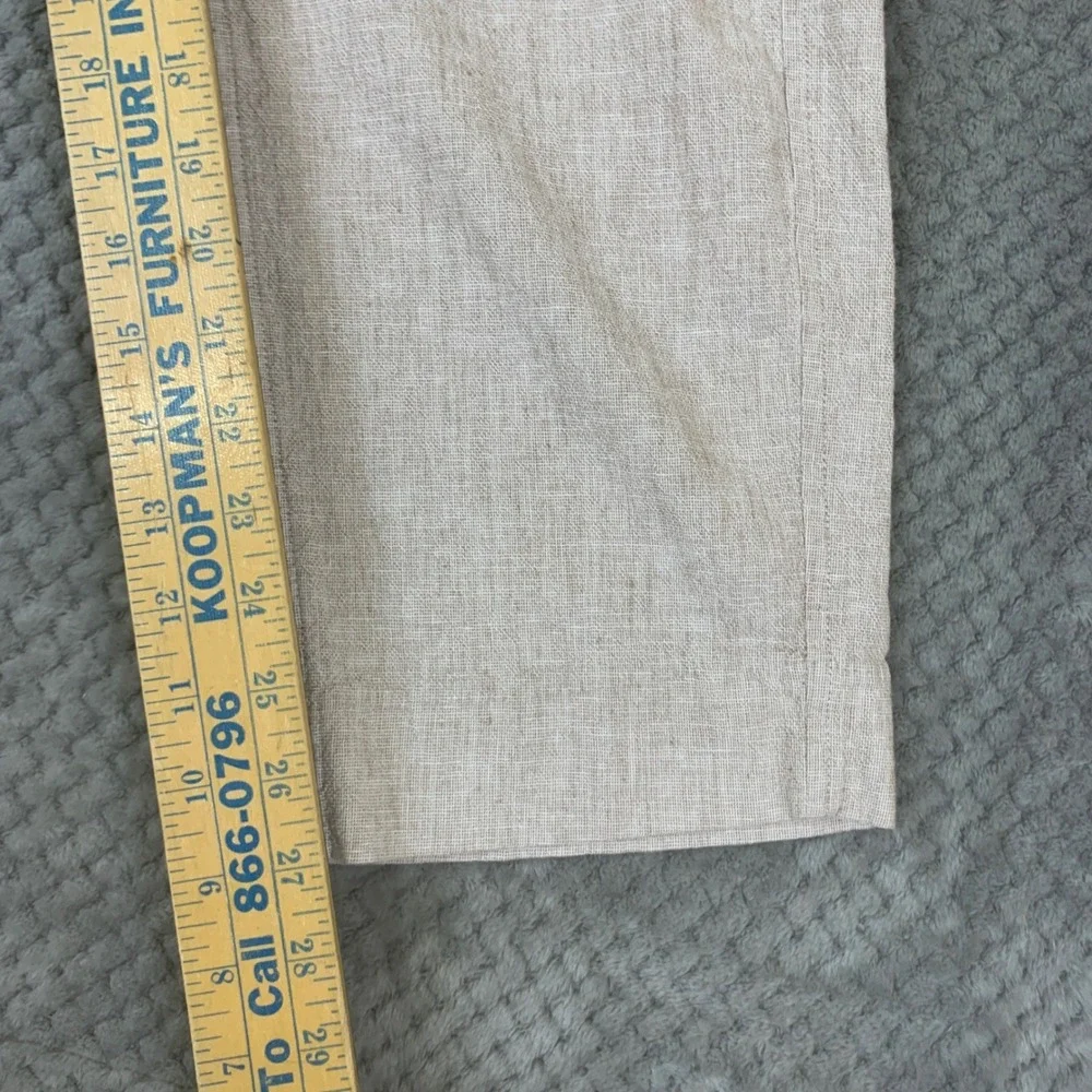 Abercrombie Fitch Athletic Loose Pants Mens 28x30 Beige Linen Cotton Blend
